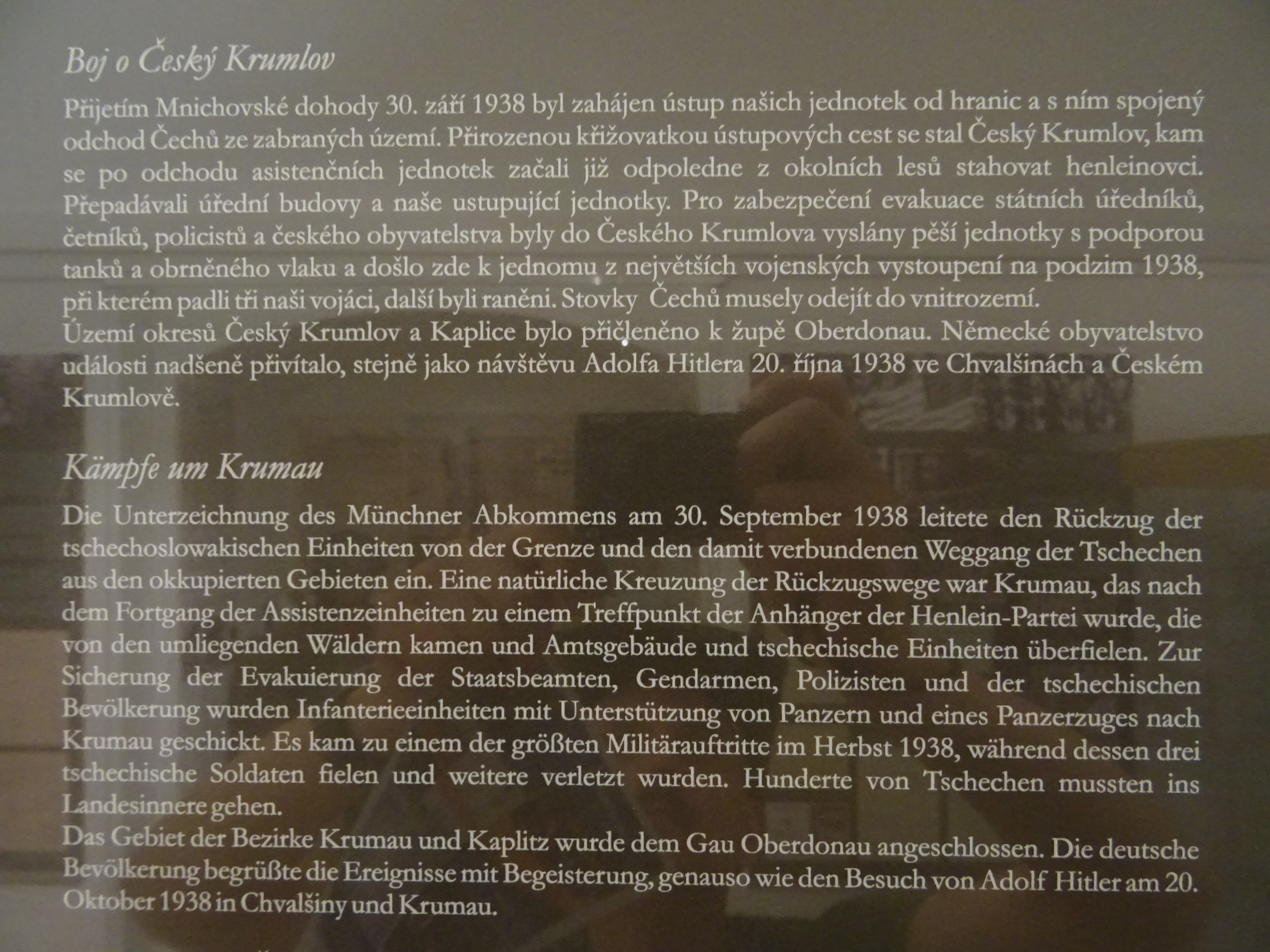 Muzeum Č. Krumlov, detail k bojům ve městě